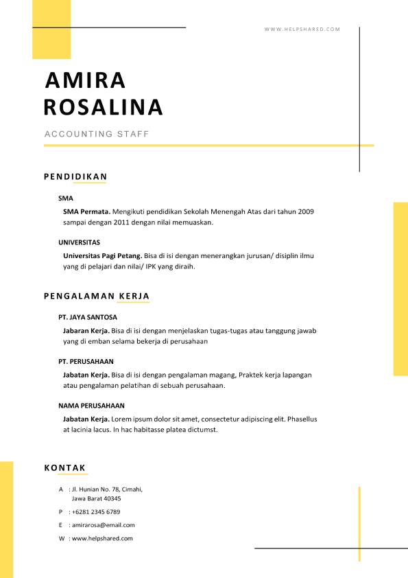 contoh-cv-lamaran-kerja-simple-menarik-curriculum-vitae Contoh CV Lamaran Kerja Simple Menarik Curriculum Vitae