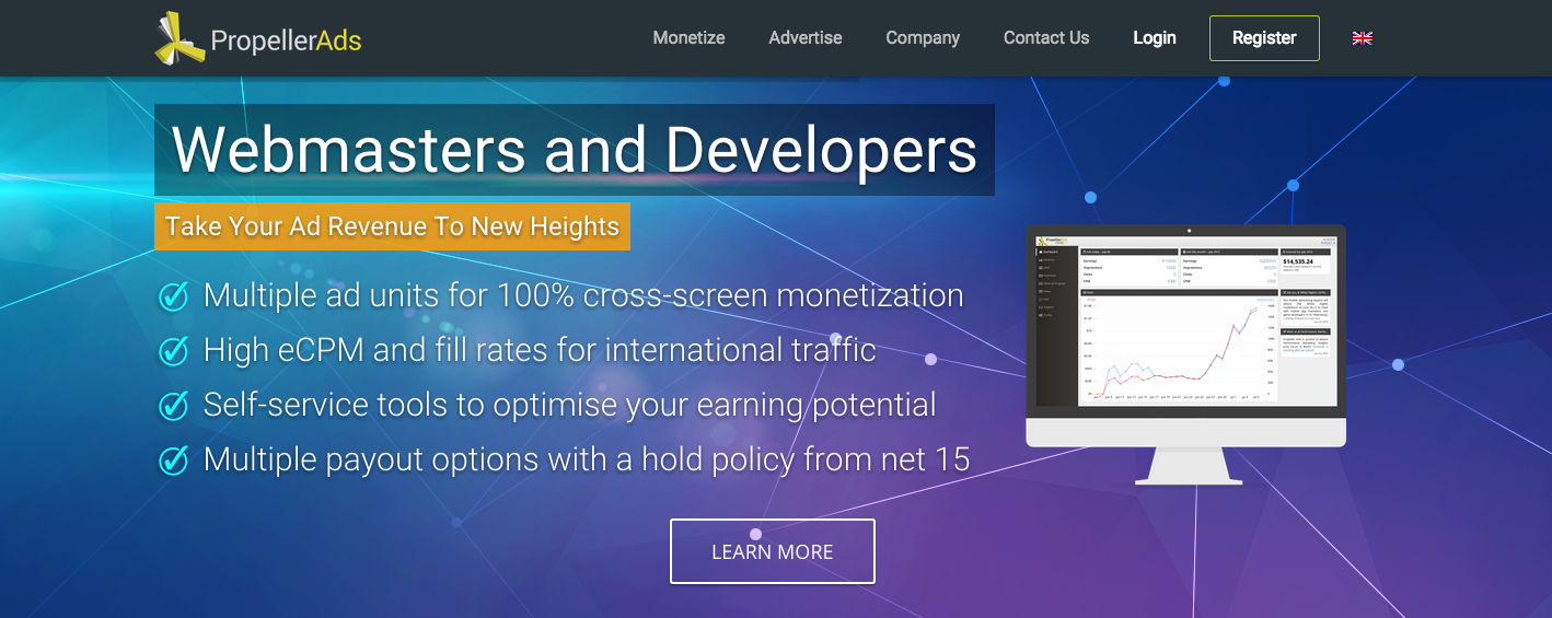 شرح Propellerads وكيفية الربح منه موقع أفضل من Adsense Wolf Pro