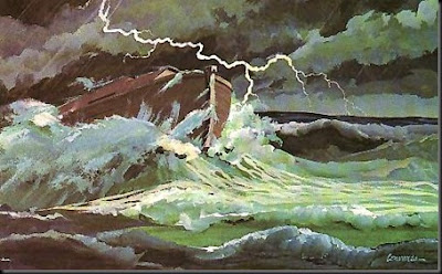 Representación del Arca en el Diluvio Universal, según la Biblia.
