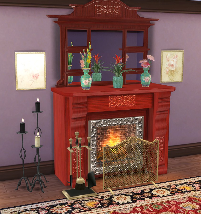 Corporation "SimsStroy" The Sims 4. Fireplace. Decor for fireplace.