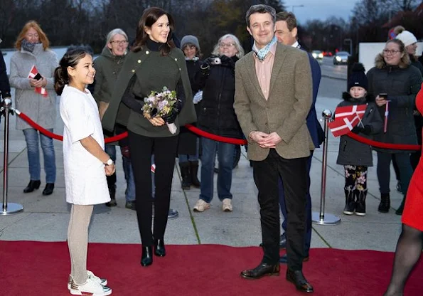 Crown Princess Mary wore Stenströms Pine Green Merino wool cape. The Crown Princess wore a merino wool cape by Stenströms