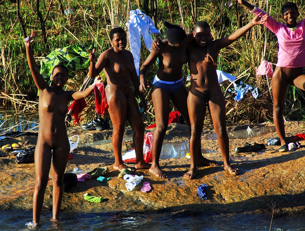 Naked Virgin Zulu Girls Bathing