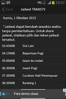 Jadwal TransTV Jadwal TransTV