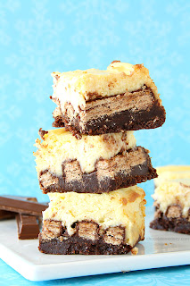 Kit Kat Cheesecake Brownies by Chocolate Moosey.