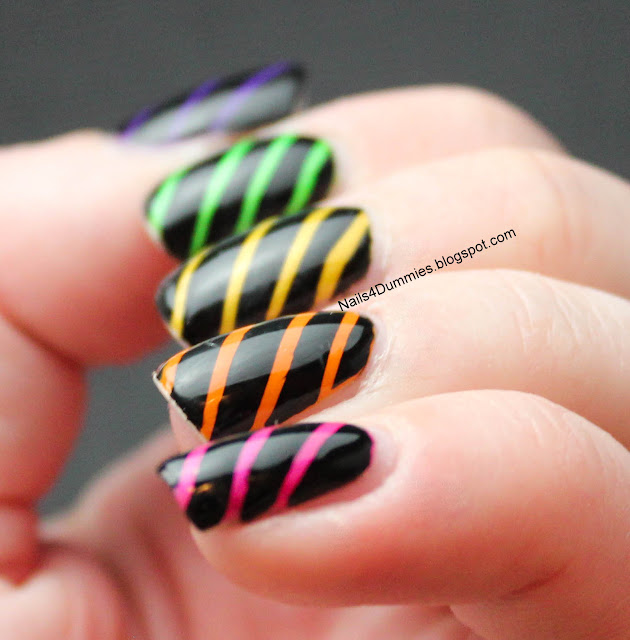 Nails4Dummies - Neon Stripes Tape Nails