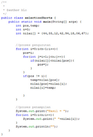 Source Code Program Menggunakan Java Netbeans Cara Membuat Program Selection Sort