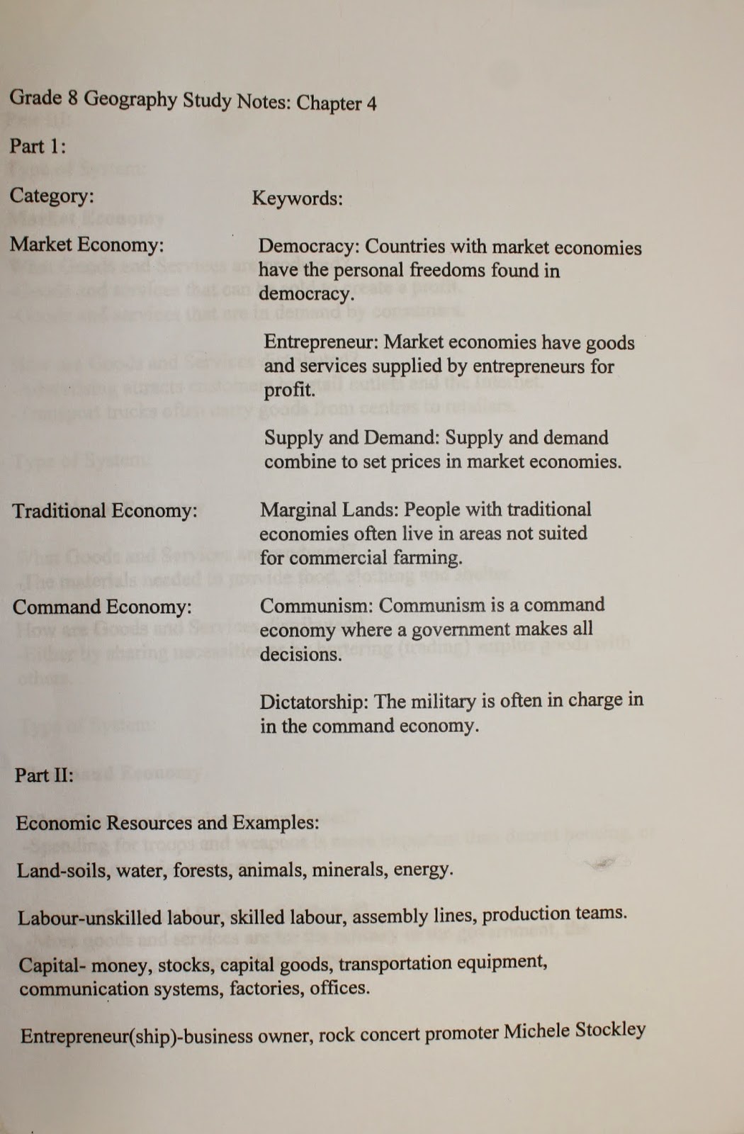Osler 7/8's Grade 8 Geography Study Notes