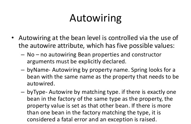 Bean Autowiring in Spring