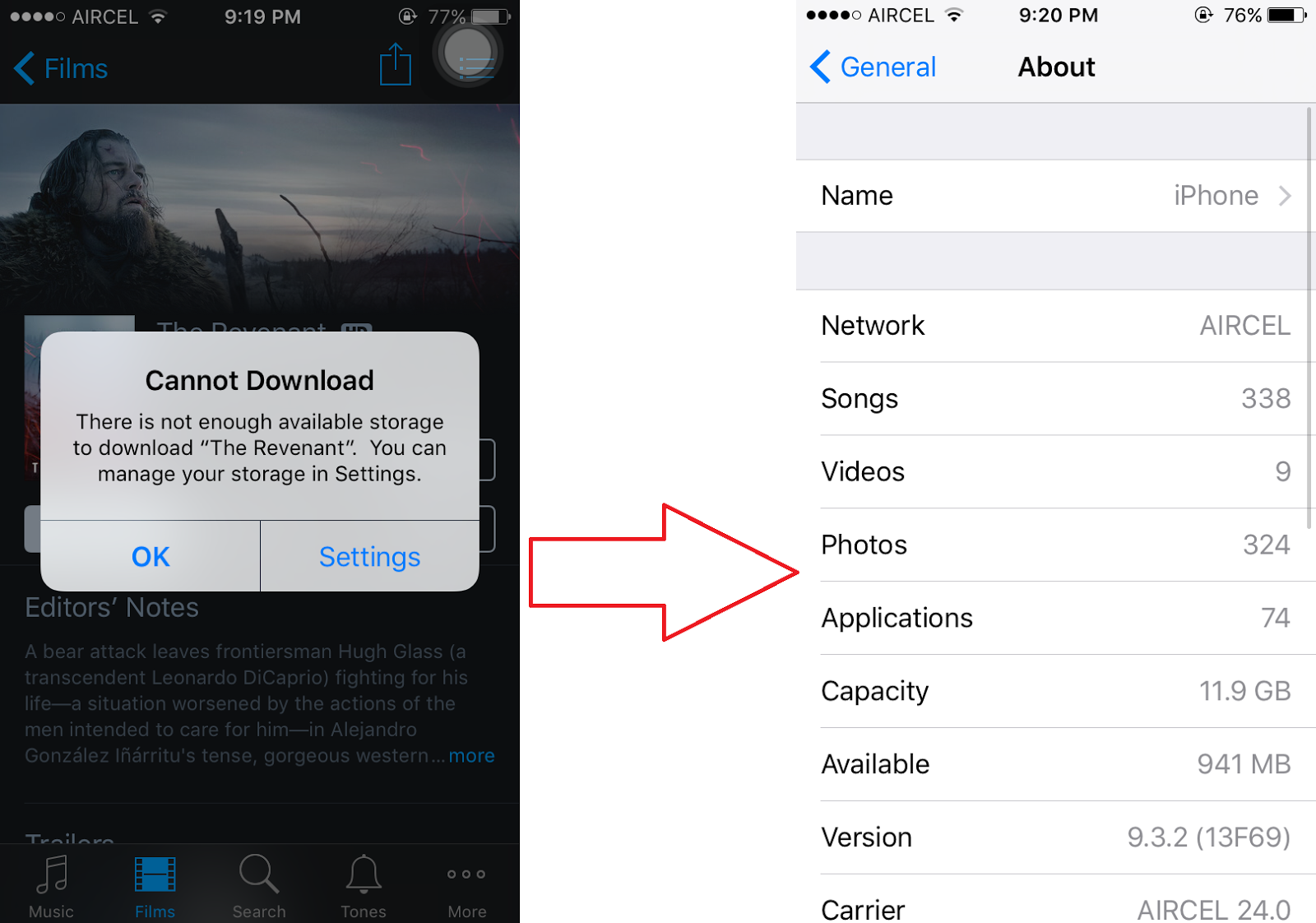 Quick way to clear space on iPhone without any external app