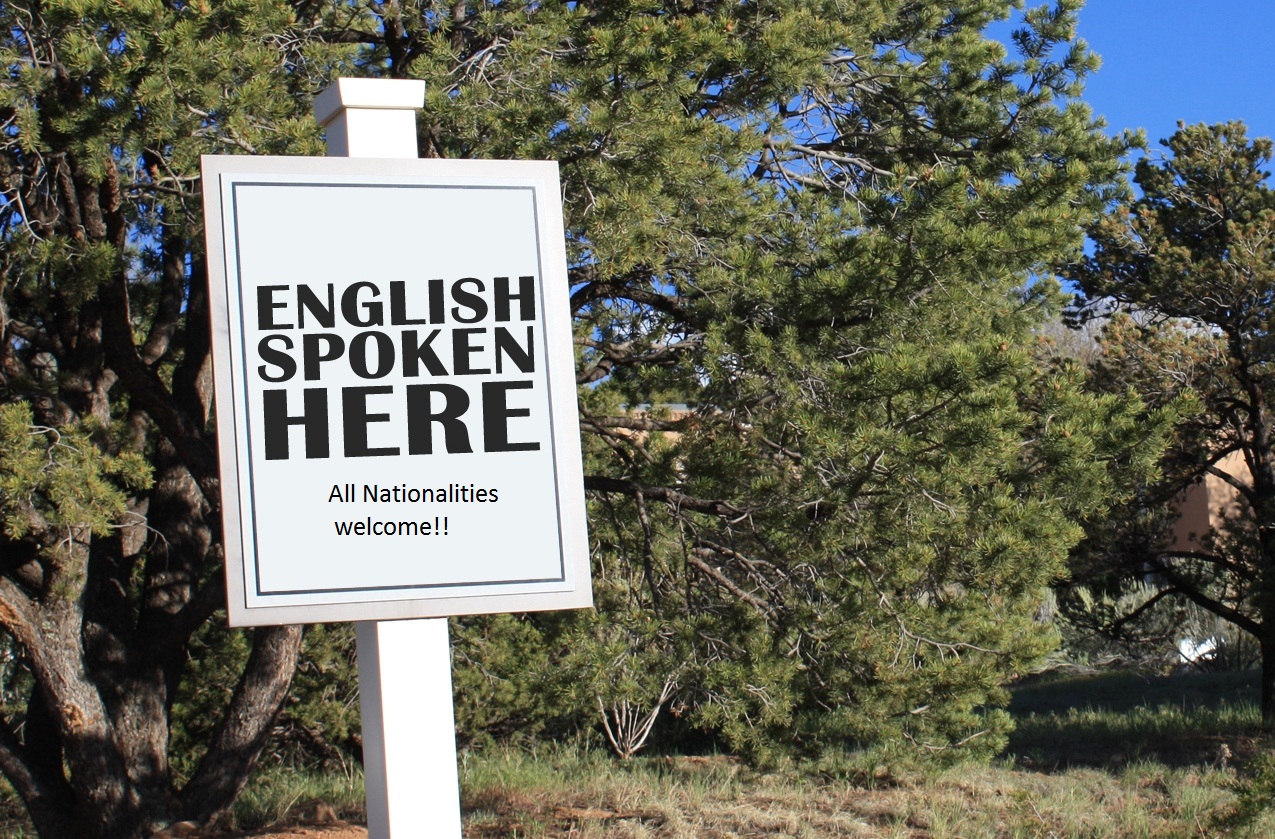 English spoken here. English is spoken here. Табличка do you speak English. Only English is spoken here. Here на английском.