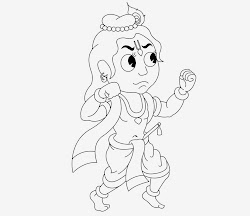 krishna coloring kid pages template drawing colour radha wallpapers printable sketch cartoon