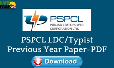 PSPCL LDC/Typist Previous Year Paper-PDF
