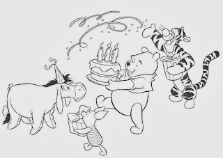 Winnie The Pooh Coloring Pages Birthday 3
