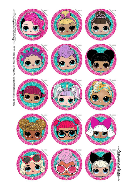 LOL Surprise: Free Printable Toppers for Cupcakes.