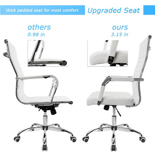 Side angle and dimensions for furmax white office chair