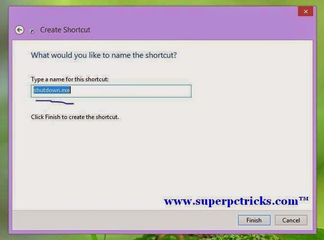 Creating Shutdown shortcut in Windows 8