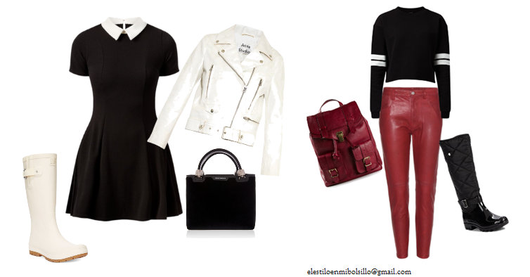 otros dos looks con botas de agua