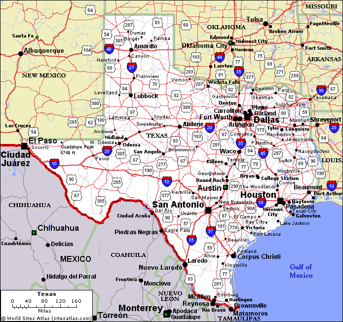 Political Map of Texas Area - Poster | Texas Map with Cities and Counties Printables