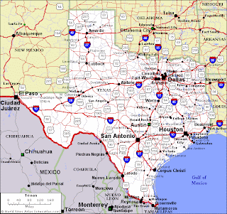 Political Map of Texas Area