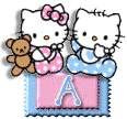Alfabeto de Hello Kitty y Dear Daniel bebés A. 