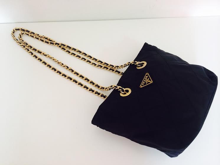 Truly Vintage Authentic Prada Quilted Nylon Chain Bag