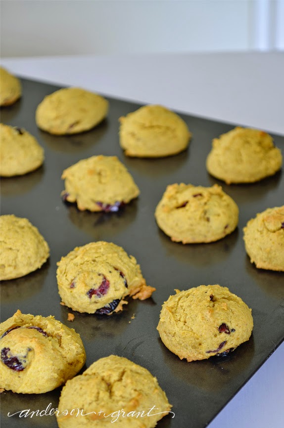 Cranberry Pumpkin Cookies with Burnt Butter Icing | www.andersonandgrant.com