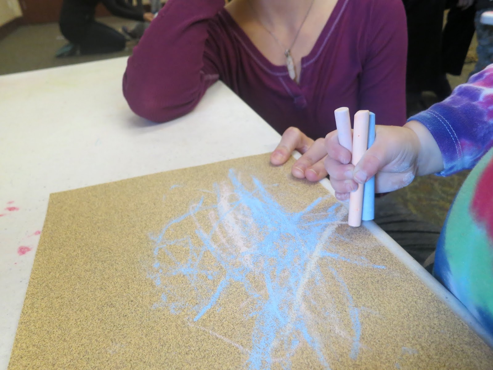 Toddler Art Class Chalk + Sandpaper library makers