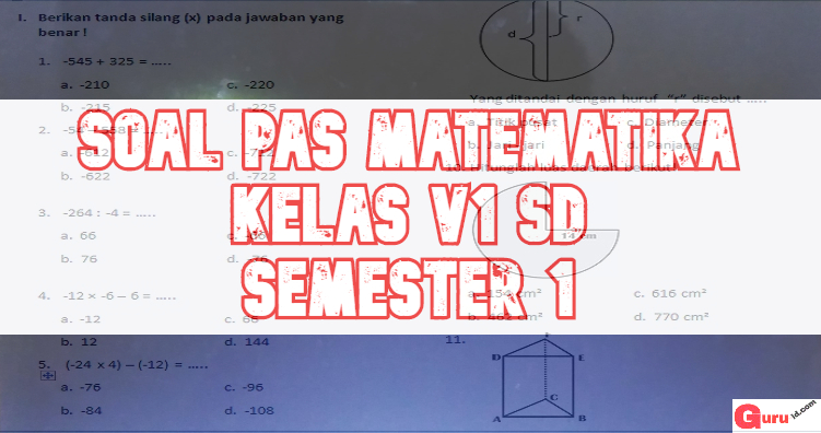 Soal Penilaian Akhir Semester Matematika Kelas 6 Semester 1 2019 2020 Info Pendidikan Terbaru