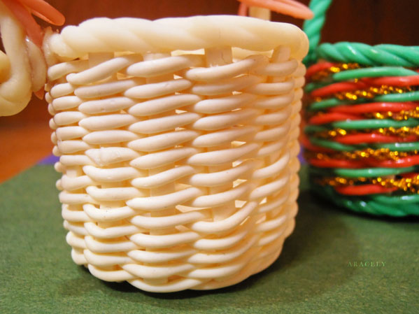 porcelana fria souvenirs tejido canastas