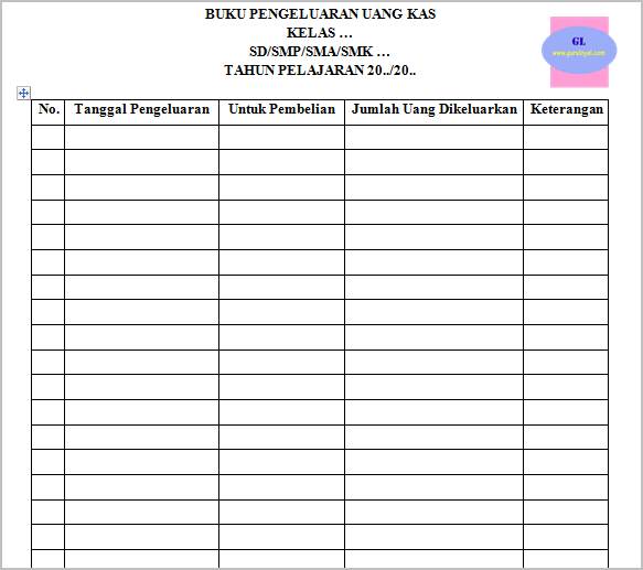 Contoh Buku Kas Bendahara Kelas Selalu Belajar