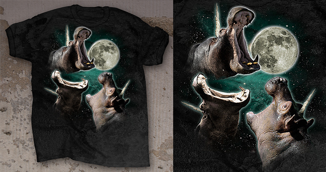The 3 Hippopoticorn Moon T-Shirt