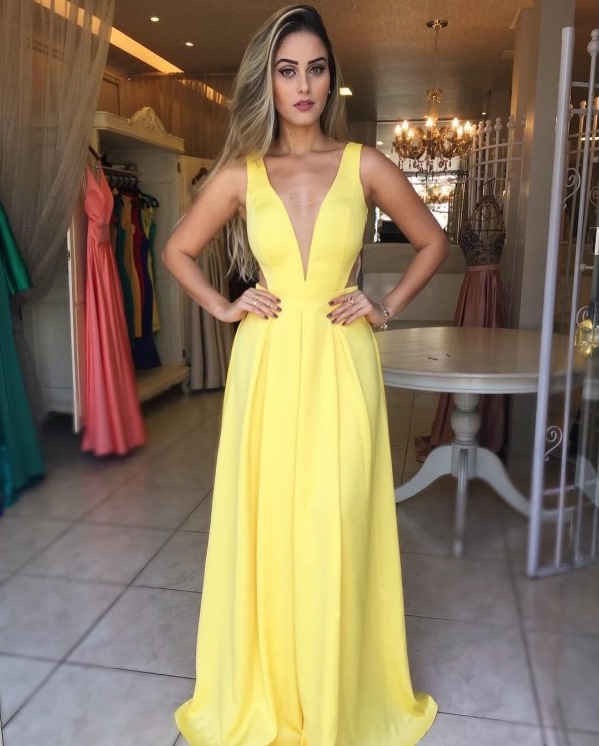 vestido de madrinha casamento amarelo