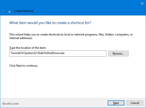 Menambahkan Slide to Shutdown pada Windows 10 Menambahkan Slide to Shutdown pada Windows 10