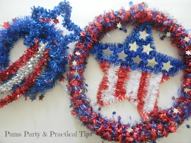 Patriotic Wreaths, Dollar Store Crafts, Easy Crafts.