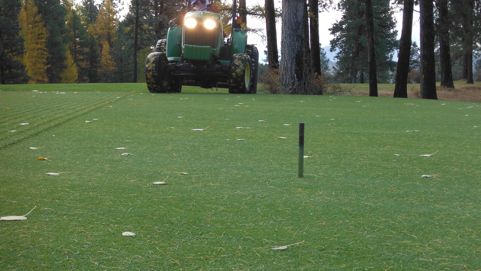 Kimberley Golf Club Outdoor Operations Fall Greens Aeration