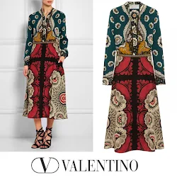 VALENTINO Dress and TORY BURCH Wedge - Queen Maxima Style