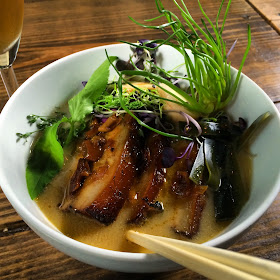 The Pork Belly Ramen at Bread & Circus Provisions in Lafayette
