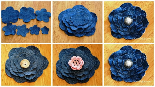 flores em tecido com PAP (DIY) e molde
