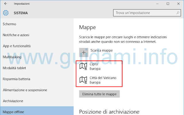 Windows 10 Mappe offline scaricate