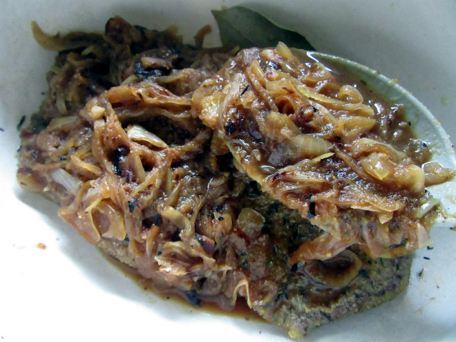 Steak casserole by Laka kuharica: pour this over the meat and cover.