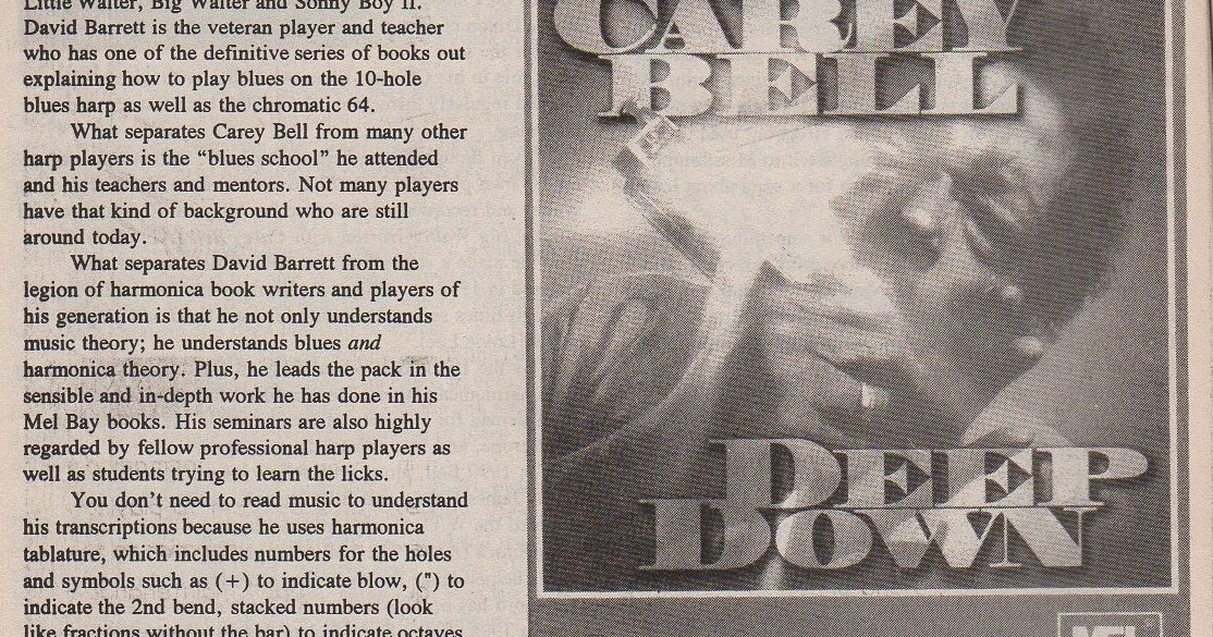 Blues Harmonica Heaven David Barrett transcription book CAREY BELL