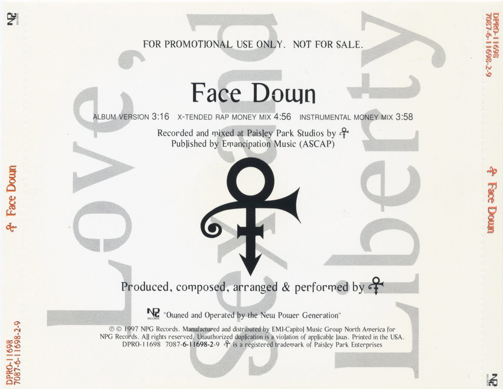 The LB Collection Prince Face Down [CDS]1997