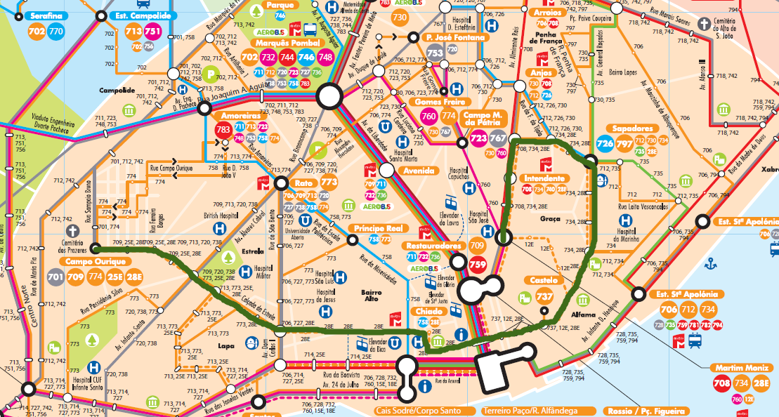 Route tram E28.png (1109×594) Lisbonne carte, Lisbonne, Carte