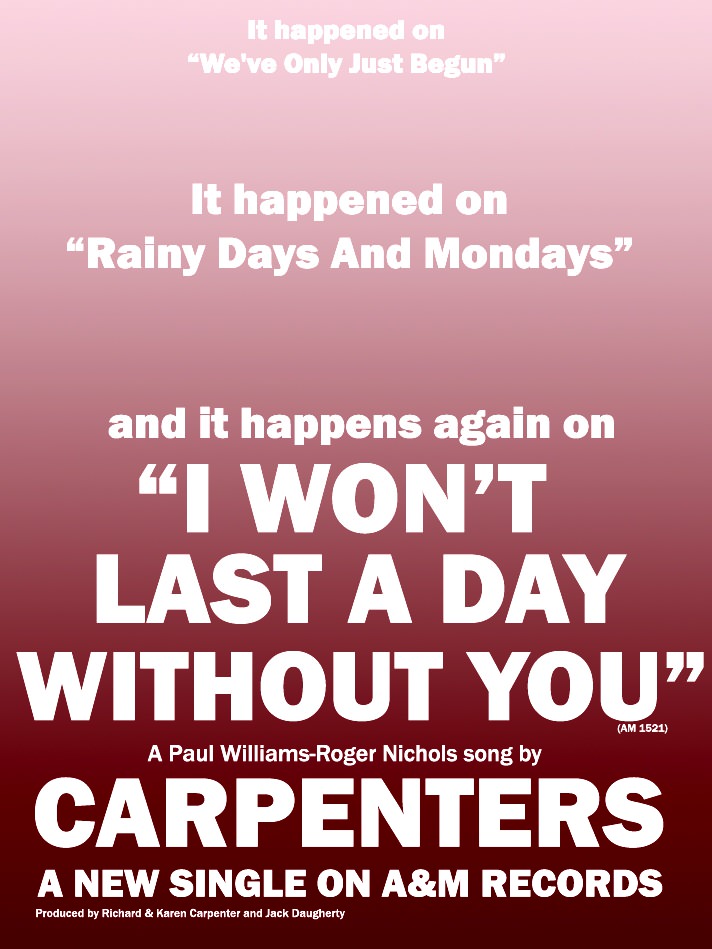 Karen Carpenter quote: Rainy days and Mondays always get me down.