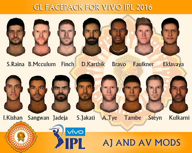 HD Studioz VIVO IPL 2016 Gujrat Lions Facepack For Cricket 07