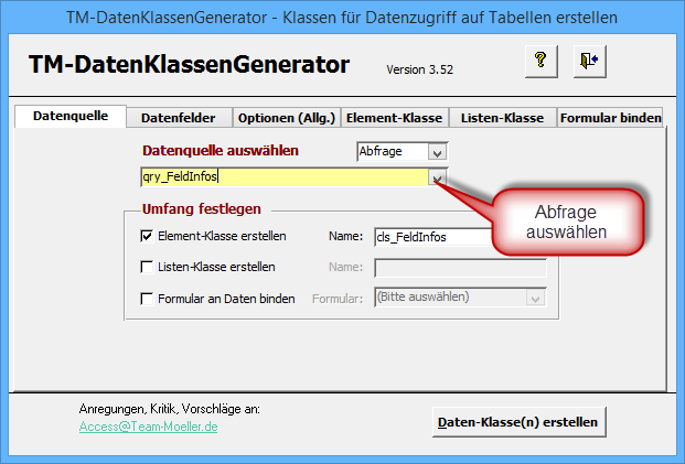 Team-Moeller Blog: TM-DatenKlassenGenerator: Abfragen als Datenbasis