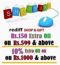 Rediff Shopping Dec’14 Coupon: Rs.150 off on Rs.599 & above |Flat 10% Off on Any Value (Valid on All Products)
