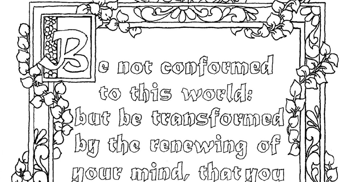 Coloring Pages for Kids by Mr. Adron: Free Printable Romans 12:2