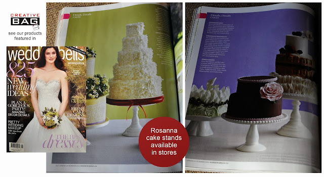Creative Bag's cake stands by Rosanna featured in new Weddingbells magazine