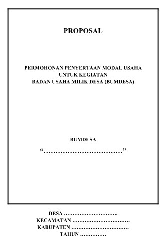 Contoh Proposal Desa